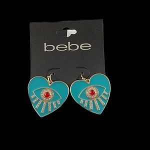 Bebe  Heart Eye Earrings